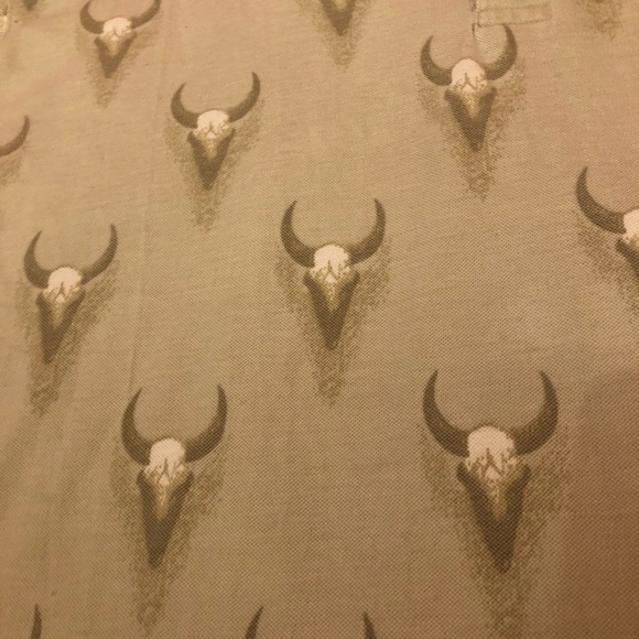 Bull Skull Print Polo Shirt - Picture 3 of 3